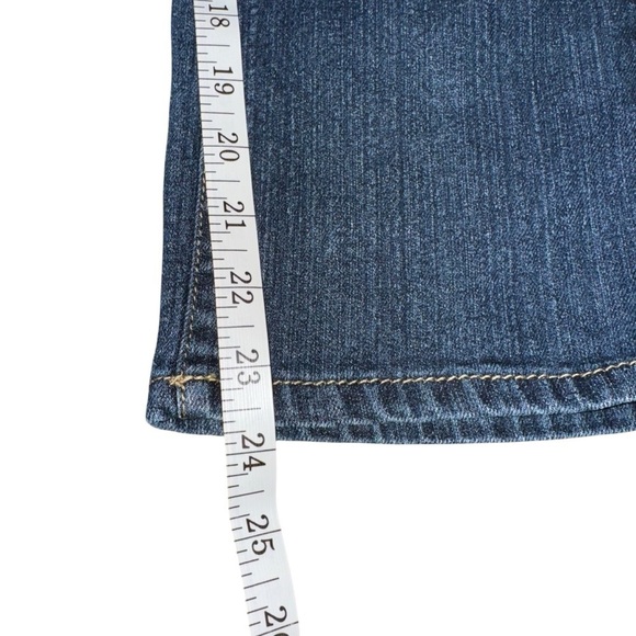 L.E.I. Women's 9 Regular Ashley Lowrise Distressed Leather Braided Pocket Jeans - Picture 8 of 10